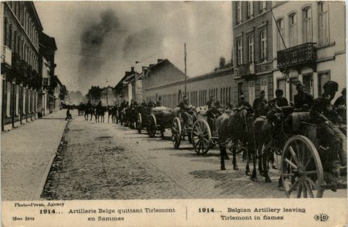 Tirlemont - Belgian Artillery leaving