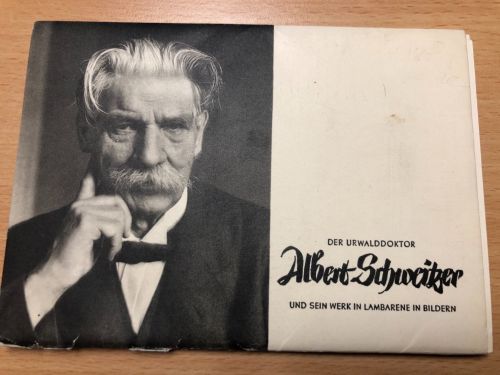 Albert Schweitzer und sein Werk in Lambarene - Umschlag mit 8 Ansichtskarten