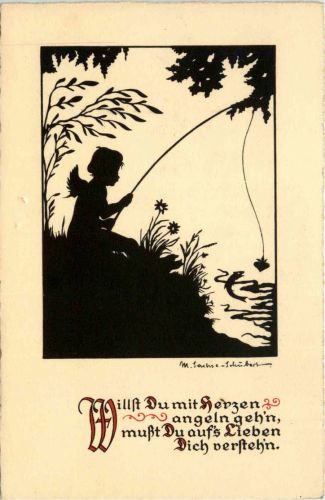 Scherenschnitt - Angeln