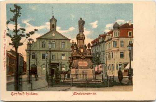 Rastatt - Rathaus - Litho