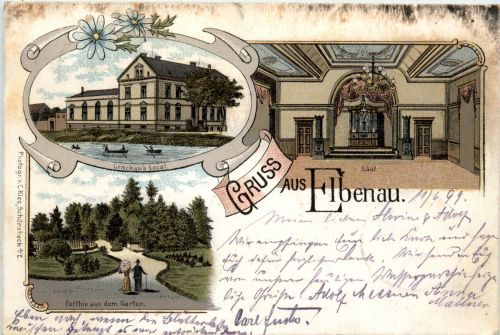 Gruss aus Elbenau - Litho