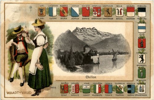 Chillon - Litho Prägekarte