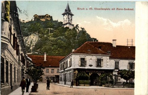 Steiermark/div.Orte - Bruck a. M. - Minoritenplatz mit Morre-Denkmal