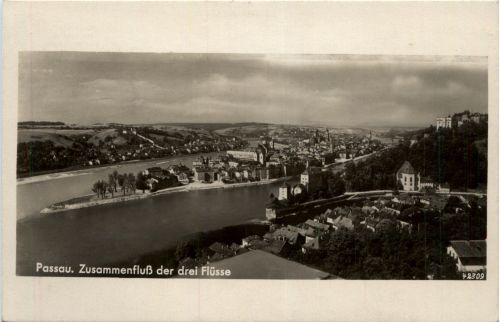 Passau, Bayern - Zusammenfluss der drei Flüsse