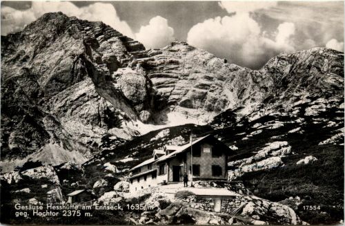 Admont/Gesäuse und Umgebung - Gesäuse: Hesshütte am Ennseck gegen Hochtor