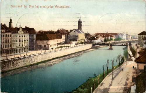 Graz/Steiermark und Umgebung - mit der Mur bei niedrigsten Wasserstand