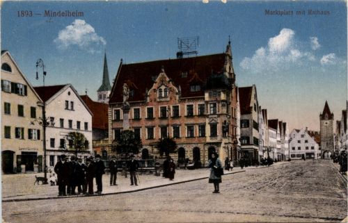 Mindelheim/Bayern/Schwaben/Unterallgäu - Marktplatz mit Rathaus