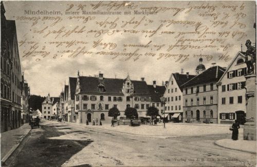 Mindelheim/Bayern/Schwaben/Unterallgäu - Untere Maximilianstrasse mit Marktplatz