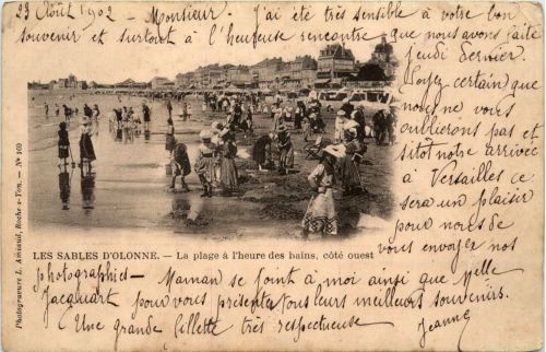 Les Sables d Olonne - La plage a l heure des bains - Vendee