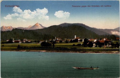 Oberbayern/ div. Orte und Umgebung - Kiefersfelden, Panorama gegen den Brünstein im Innfähre