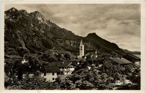 Oberbayern/ div. Orte und Umgebung - Nussdorf am Inn mit Heuberg und Kranzhorn - Blick vom Gasthof Bernrieder