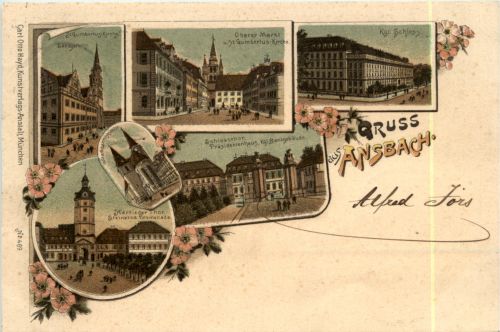 Gruss aus Ansbach - Litho