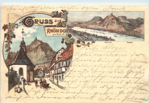 Gruss aus Rhöndorf am Rhein - Litho - Bad Honnef