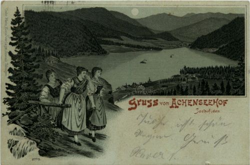 Gruss von Achenseehof - Seehof - Litho