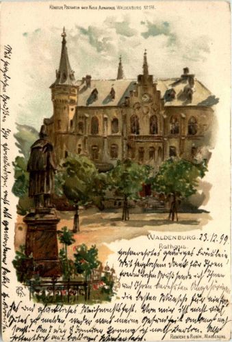 Waldenburg - Rathaus - Litho