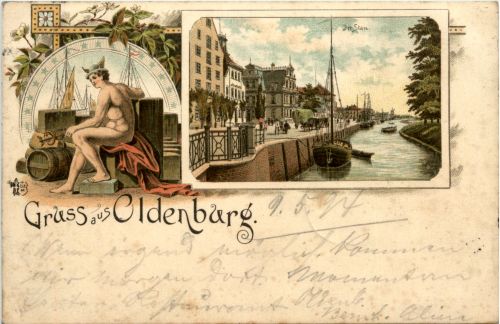 Gruss aus Oldenburg - Litho 1895!!!