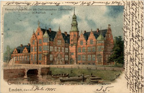 Gruss aus Ostfriesland - Emden - Litho