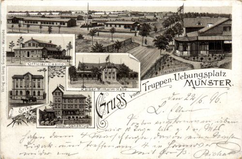 Gruss vom Truppen Uebungsplatz Munster- Litho