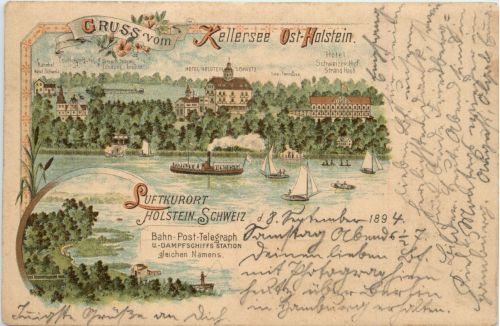 Gruss vom Kellersee Ost-Holstein - Vorläufer 1894 Malente