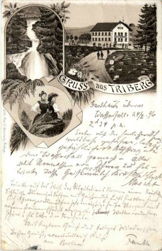 Gruss aus Triberg - Litho 1896
