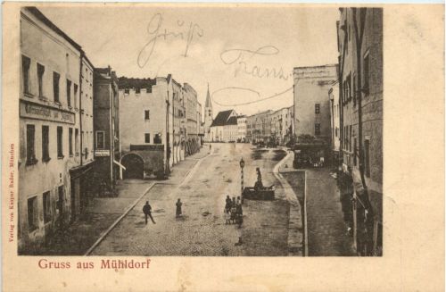 Gruss aus Mühldorf - Litho