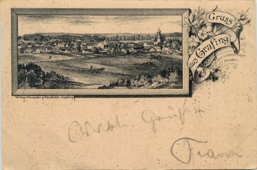 Gruss aus Grafing - Litho