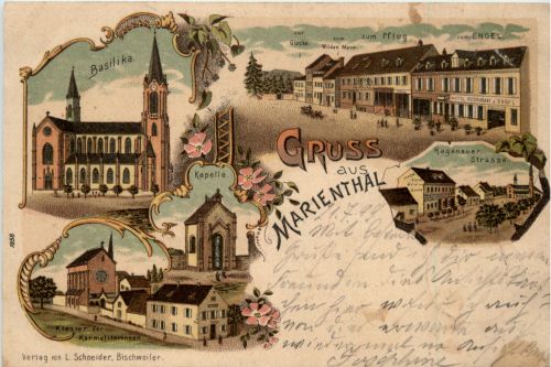 Gruss aus Marienthal - Litho - Haguenau