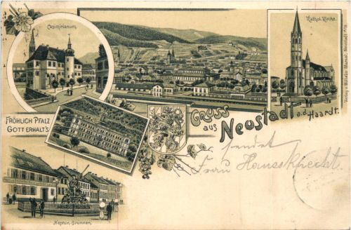 Gruss aus Neustadt a d Haardt - Litho