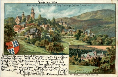 Burg Cronberg und Schloss Friedrichshof - Litho