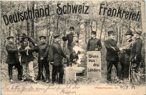 Grenze Deutschland Schweiz Frankreich - Pfetterhausen