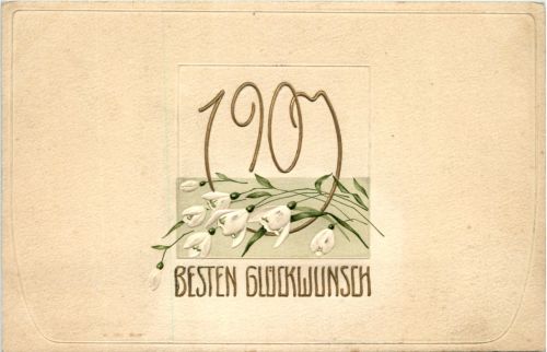 Neujahr - Jahreszahl 1907 - Jugendstil