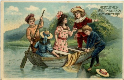 Geburtstag - Kinder in Boot