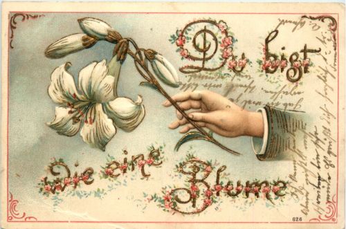 Du bist wie eine Blume - Prägekarte