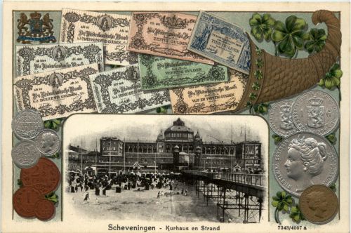 Scheveningen - Geldschein auf Ansichtskarte - Money