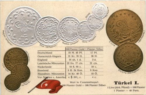Türkei - Geld auf Ansichtskarte - Prägekarte