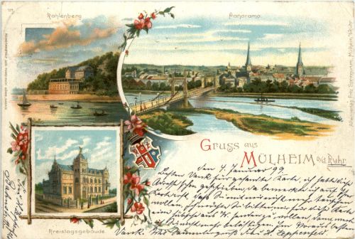 Gruss aus Mülheim Ruhr - Litho