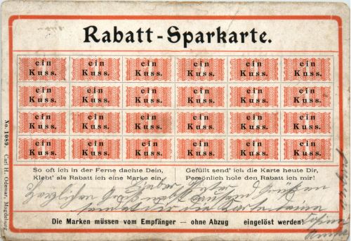 Rabatt Sparkarte für einen Kuss
