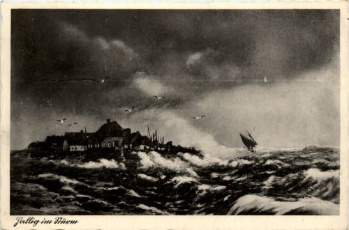 Hallig bei Sturm