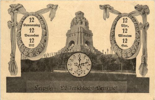 Leipzig - Völkerschlacht Denkmal Datum 12.12.1912 Ganzsache