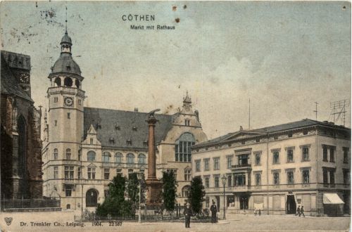 Cöthen - Markt mit Rathaus