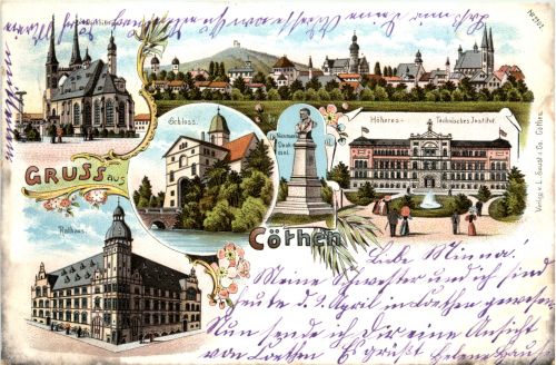 Gruss aus Cöthen - Litho