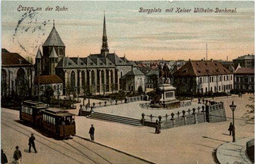 Essen, Burgplatz mit Kaiser Wilhelm-Denkmal