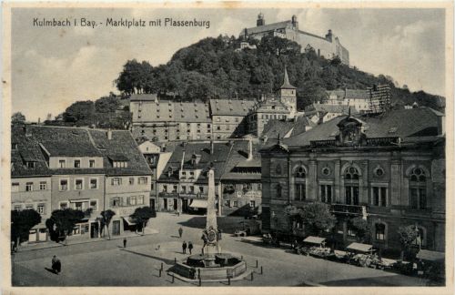 Kulmbach, Marktplatz mit Plassenburg