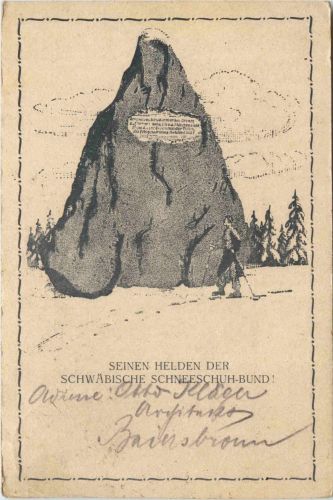 Gedenkstein auf dem Schliffkopf - Schwäbischer Schneeschuhbund