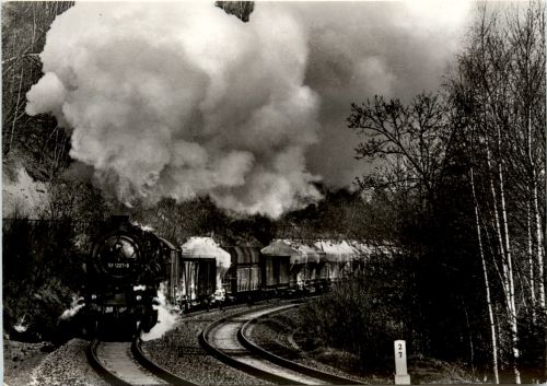 Dampflokomotive Güterzug nach Breitenbrunn bei Erla
