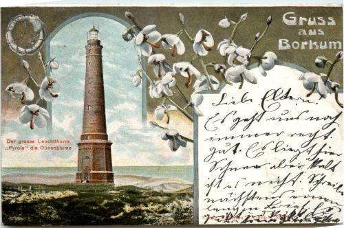 Gruss aus Borkum - Leuchtturm