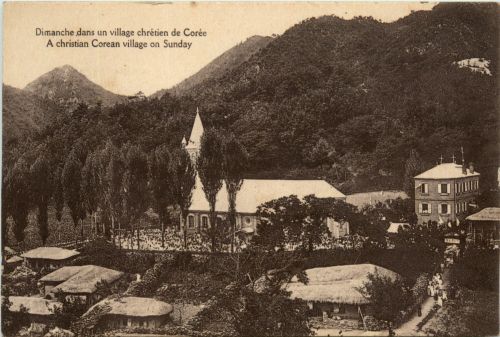 Corea - A christian Corean village on Sunday