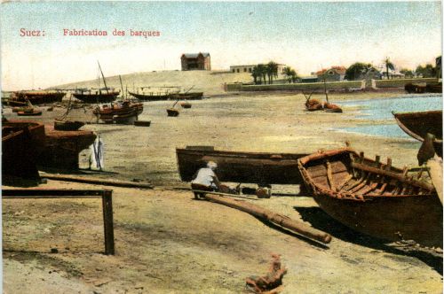 Suez - Fabrication des barques