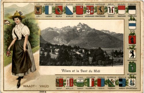 Villars et la Dent du Midi - Vaud - Litho