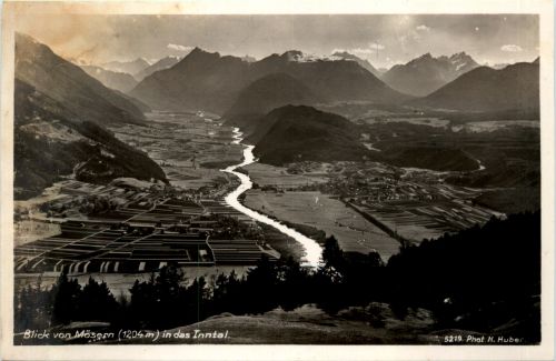 Blick von Mösern bei Seefeld auf Telfs und Inntal